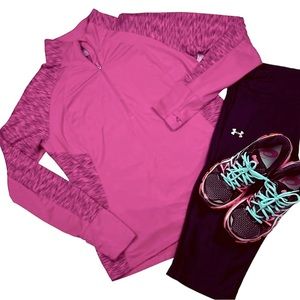 NWOT Danskin woman’s Dri More - large 12-14 pink 3/4 zip shirt